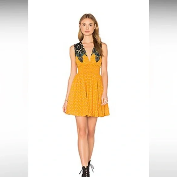 Free People Walking Through My Dreams Dress Goldensun - Picture 13 of 14